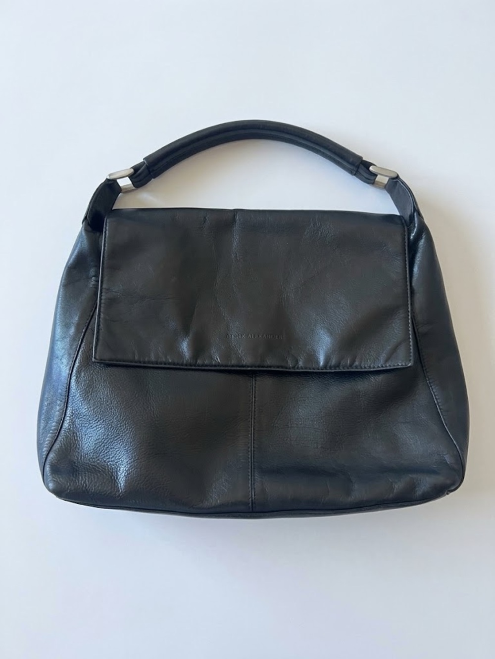Derek Alexander Black Leather Shoulder Bag Vintage